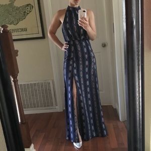 NWOT Lulu’s bohemian maxi haulter dress